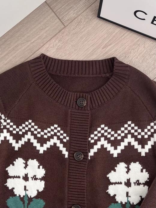 【美拉德复古提花宽松针织开衫外套】周四（10.16）上午10点上架 Dz家秋冬新款 深棕为主色调，融合复古提花与宽松的版型，将文艺复古感与秋日温暖感完美结合！无标发货，10.15日上新！ 商品图8