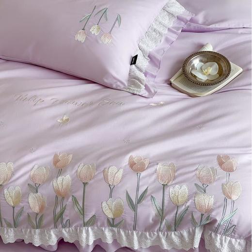 【商超爆款】丝享全棉小清新刺绣系列套件四件套 商品图1