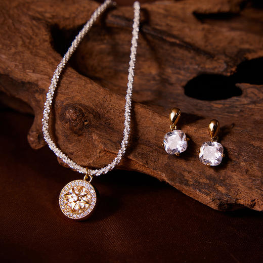 Manreya玛芮雅“福运星芒”幸运罗盘项链、耳饰|铜镀金 商品图8