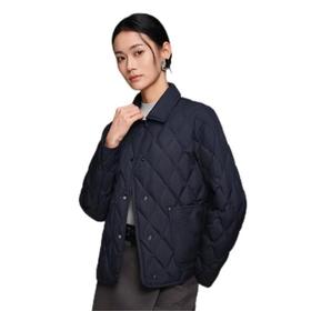 波司登 女衬衫领菱形格短款羽绒服 B250134182