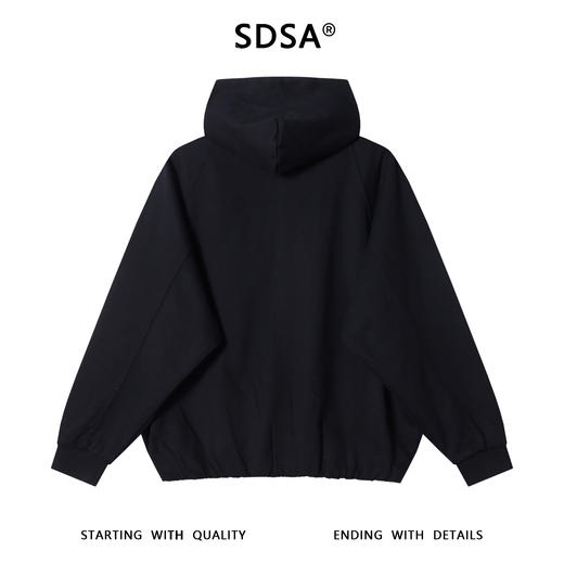 SDSA男士秋冬新款痞帅男装美式简约刺绣字母拉链连帽卫衣百搭时尚 商品图4