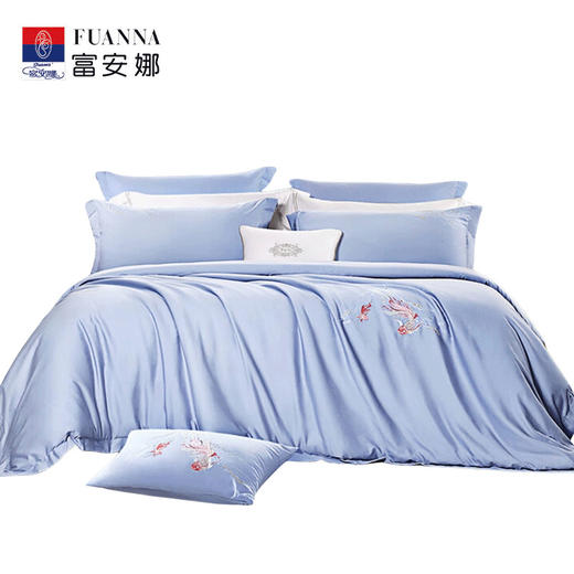富安娜 国风60支长绒棉高档四件套相依.星辰引230*229cm 8110062504165 商品图0