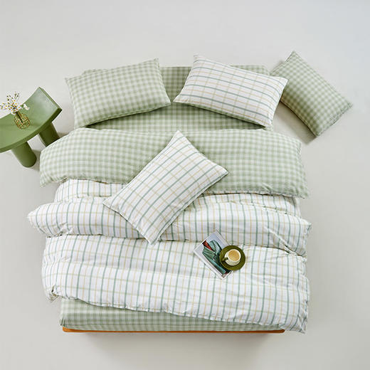 無印良品 咖品纯棉四件套-荷塘月色200x230cm MJ-T2022-103-4 商品图4