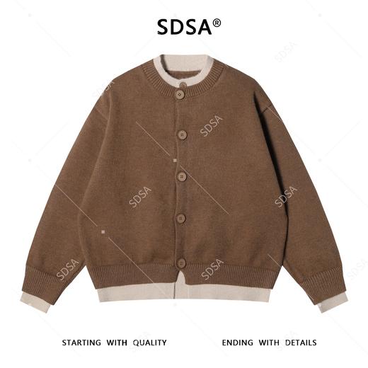 72111SDSA男士秋冬新款痞帅男装极简风撞色拼接假两件毛衣开衫针织衫 商品图1