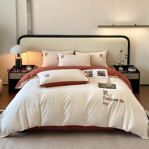 彼加曼 活性彩锦棉拼绣四件套米白200*230cm BGM-T2412 商品图2