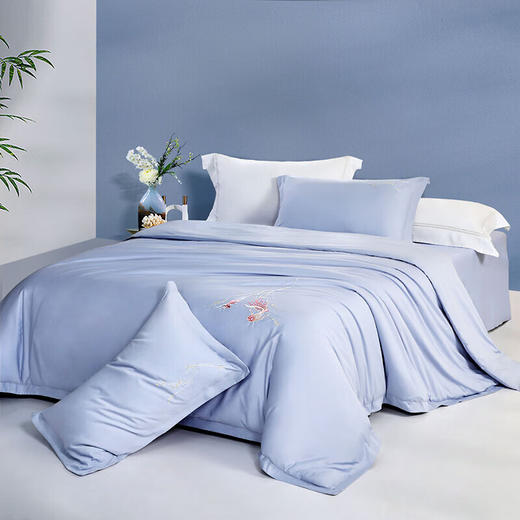 富安娜 国风60支长绒棉高档四件套相依.星辰引203*229cm 8110062502065 商品图3
