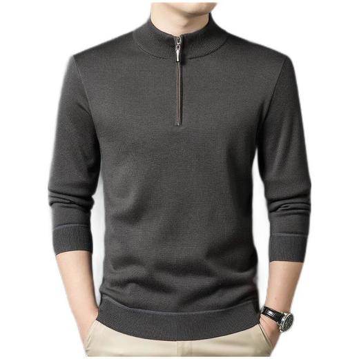 丰讯 男士秋冬季半高领拉链纯色时尚休闲针织衫毛衣 FXT5254 商品图4