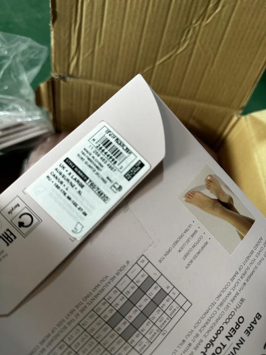 G544欧美透明玻璃丝棉裆鱼嘴露趾夹趾丝袜 商品图3