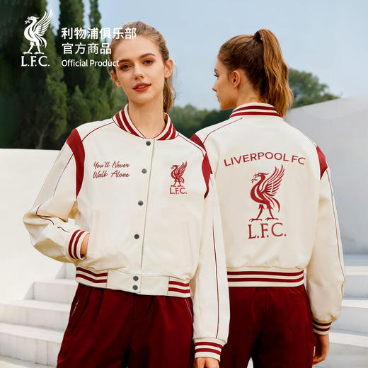 【官方正版】利物浦俱乐部 | 女士红白拼色夹克时尚潮流外套 商品图0