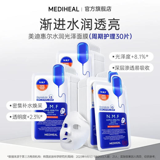 韩国 MEDIHEAL美迪惠尔 升级版N.M.F水润保湿面膜 10片 商品图4
