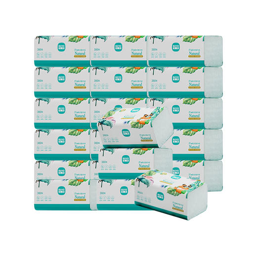 若禺 高奢竹林禺宝抽纸4层380抽*20包 QBJ380-20R 商品图0