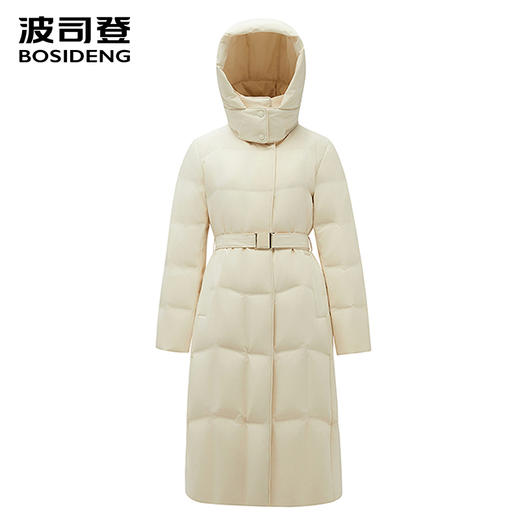 波司登25新款女士鹅绒可脱卸帽长款羽绒服B250244146 商品图1