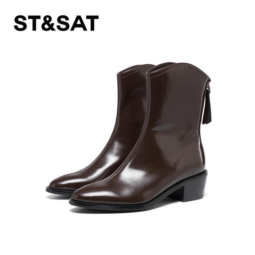 【绒里可选】星期六轻熟干练型V口短靴SSD4116643/SSD4118643 商品图3