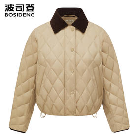 波司登羽绒服女2025年秋新短款巴恩风翻领轻薄保暖外套B250135332