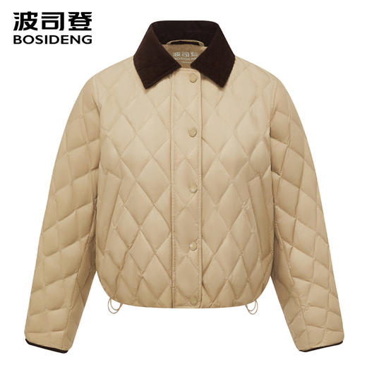 波司登羽绒服女2025年秋新短款巴恩风翻领轻薄保暖外套B250135332 商品图0