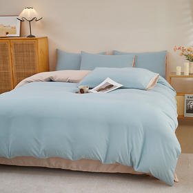 彼加曼 双拼彩棉纯风四件套-浅兰200*230cm BGM-T2461