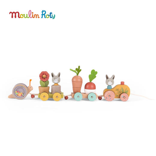 Moulin Roty 蝴蝶 拖拉多功能玩具 适合10月龄+ 三只邦尼兔系列 法国品牌 -678113 商品图2