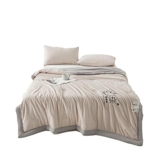 俞兆林 A类无染棉花夏被2米灰咖 YZL-24030 商品图0