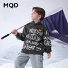 【MQD】冬季男大童学院风字母加绒休闲连帽卫衣 商品缩略图1