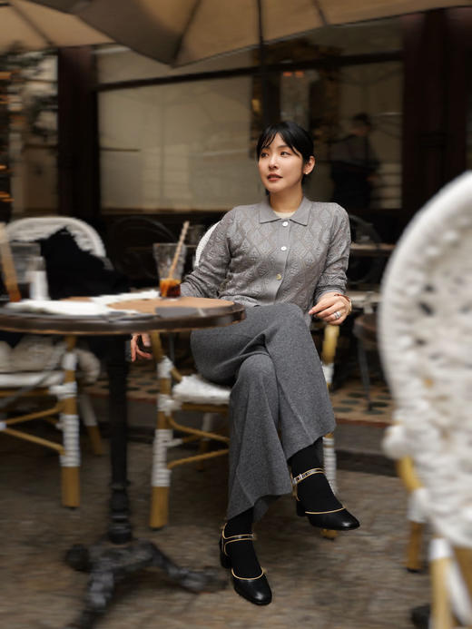 MAISON COVET镂空编织POLO开衫上衣( 买1赠1活动，不可退单件，需全单退或全单确认收货） 商品图2