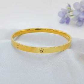 【限时克减150元】足金999.9 空心固口手镯镜面金车花米字手镯（面宽约4.7-5.1mm，厚约2.3mm)(AISZ00646-3),(预售产品下单后不退款不退货不换货不补差价)