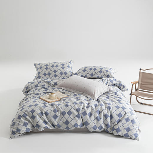 無印良品 60支新疆长绒棉四件套牛仔格 MJ-T2024-0291-1 商品图1