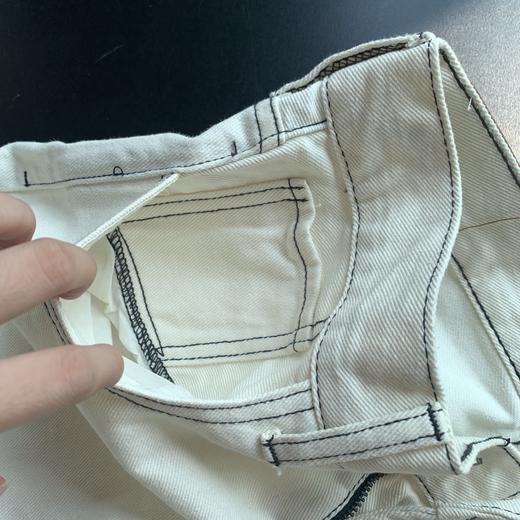 男女同款 白色牛仔显瘦窄版中低腰直筒裤（蕾姐穿29码宽松） 商品图7