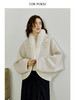 ForPoem 现货 25/FW原创设计圈圈羊毛弧形下摆气质宽松狐狸毛领外套 商品缩略图0