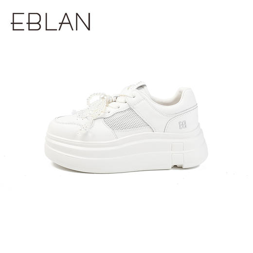 伊伴夏季小白鞋可爱少女感蝴蝶结珠串网纱运动鞋B25321306 商品图1