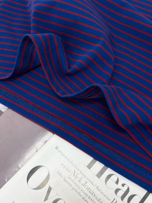 【10月15日 下午16:00 秒杀】秋季 口袋小猫 韩系chic撞色 宽松条纹长袖T恤 商品图10