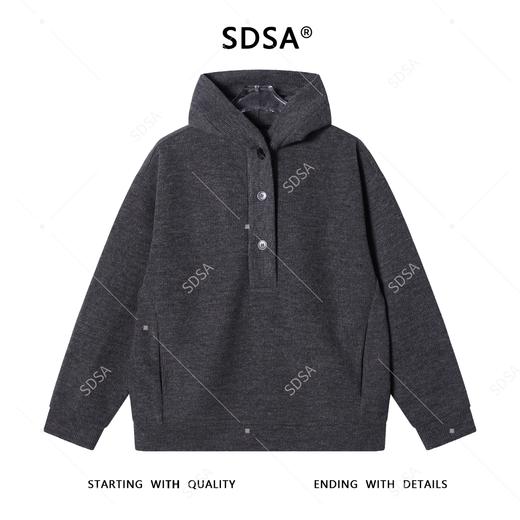 35689SDSA男士秋冬新款痞帅男装简约时尚半纽扣连帽针织卫衣时尚休闲 商品图1