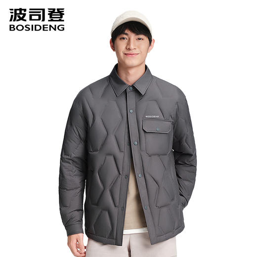 波司登2025秋冬季羽绒服男新款保暖衬衫式翻领轻薄外套B250135319 商品图1