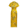 HS2615 2025春夏新品改良黄色走秀中式旗袍丝绸长款双层时尚优雅高考礼服 商品缩略图4