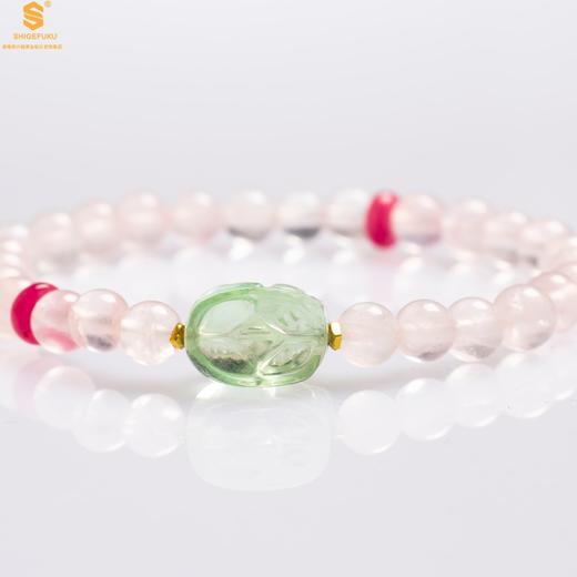 【品牌授权】【香港周六福】原创「芙灵」喜木火丨原创设计粉水晶绿萤石貔貅手串 商品图2