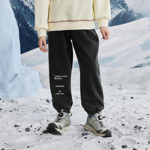 【MQD】冬季男大童潮酷休闲学院风运动跑步加绒卫裤针织裤 商品图2