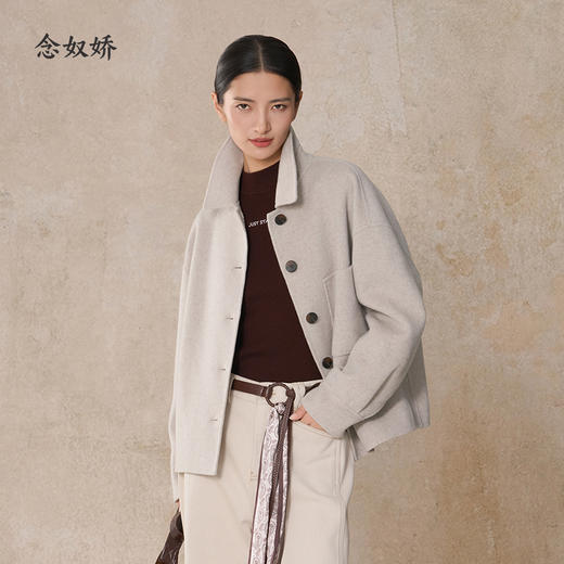 【商场同款】CNC5015 “ 干练短大衣 ” 蚕丝羊绒双面呢材质  轻暖无压 商品图7