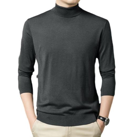 丰讯 男士秋冬季双翻领长袖纯色毛衣休闲针织衫 FXT5355 商品图2