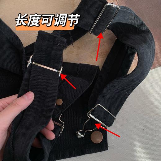 男女同款黑色宽松牛仔背带裤（蕾姐S参考 波哥穿M码） 商品图10