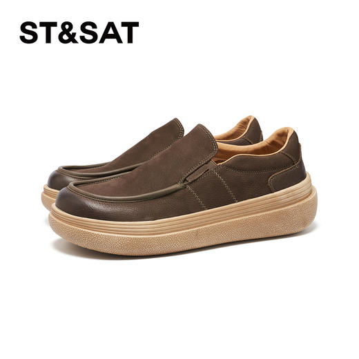 星期六男士复古休闲款牛皮皮鞋SSD3121003 商品图7