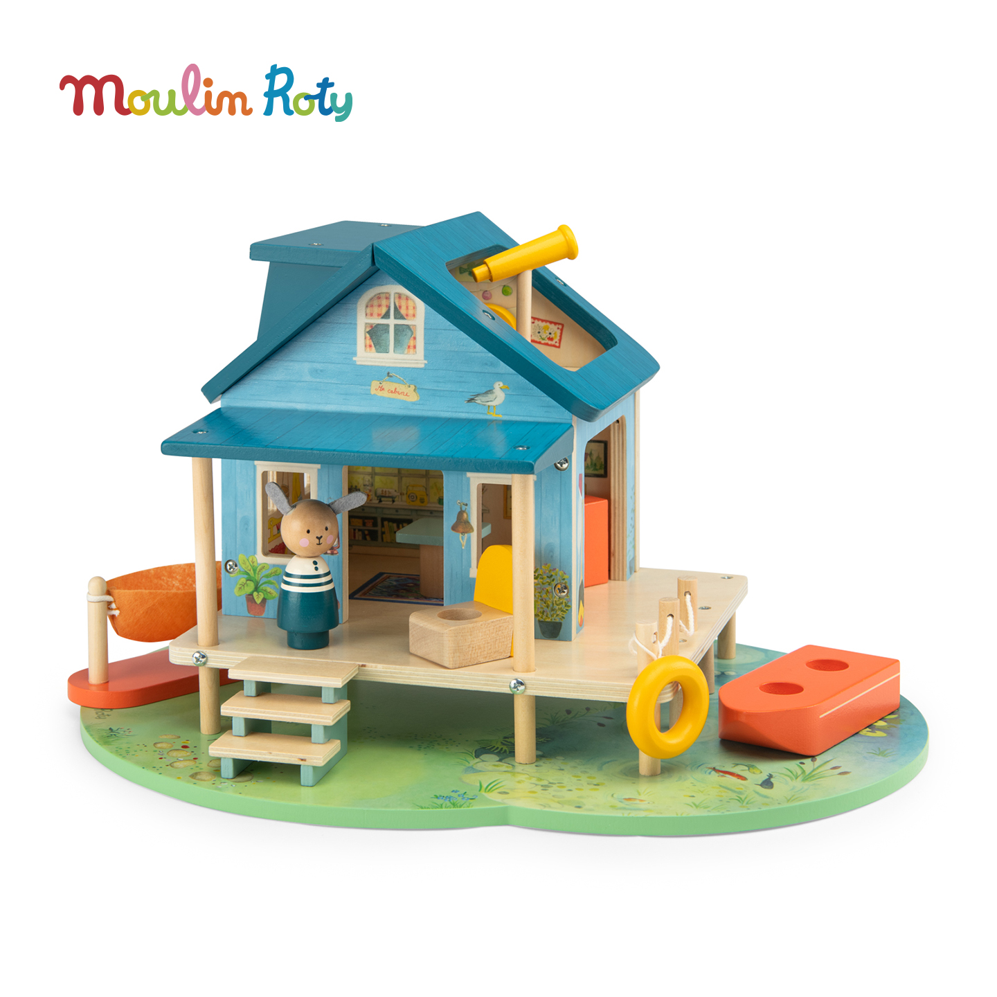 Moulin Roty 木制湖边小屋 过家家玩具 适合3岁+ 农场大家庭系列 法国品牌 -632442