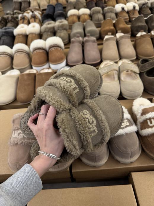 【女款】河南桑坡新款油叽叽刺绣拖鞋平底  羊皮毛一体雪地靴 拖鞋建议大一码 商品图2