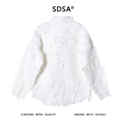 SDSA男士秋冬新款痞帅男装潮牌重工流苏纯色纽扣翻领长袖衬衫百搭 商品图4