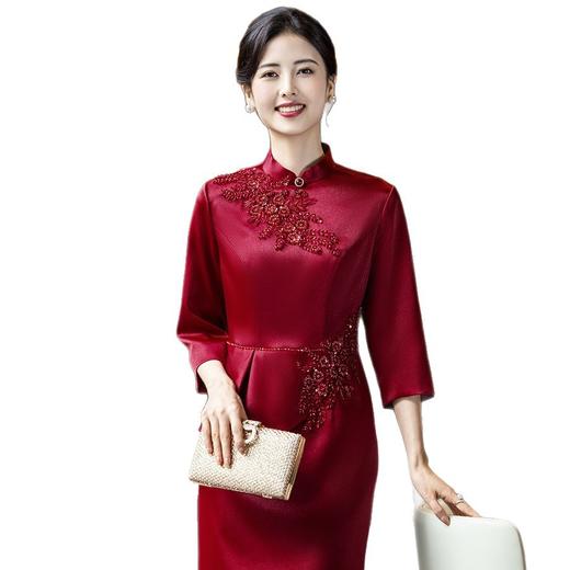 LHS 69273妈妈礼服喜婆婆婚宴装旗袍连衣裙 商品图4