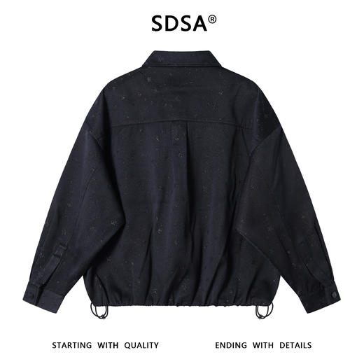 23760SDSA秋冬新款痞帅男装潮牌满印洒金星星翻领夹克外套下摆松紧百搭 商品图5