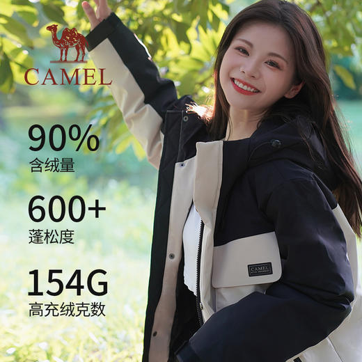 骆驼2025冬季新款羽绒服男女同款工装连帽保暖羽绒休闲外套 M13CR07096 商品图2