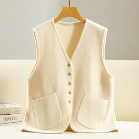 雀说休闲简约纯色高端保暖质感百搭针织复古马甲背心AL8210