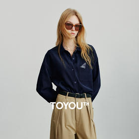 初语衬衫女秋季新款巴恩风拼接格纹翻袖磨毛衬衣外套上衣