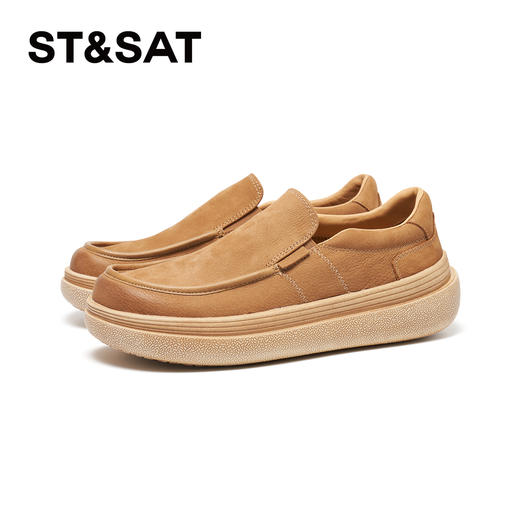 星期六男士复古休闲款牛皮皮鞋SSD3121003 商品图8