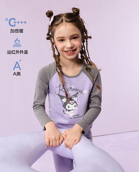 【春上新】8楼爱慕儿童Aimer Kids女孩25AW暖阳酷洛米花语双层圆领长袖AK172J822，吊牌价499元