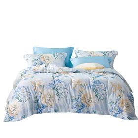 富安娜 床单四件套/清袖幽兰/标准/蓝203*229cm 6916517873423